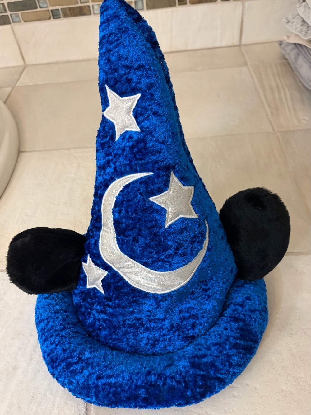 Disney Royal Blue Sorcerer Mickey Plush Hat with Black Ears